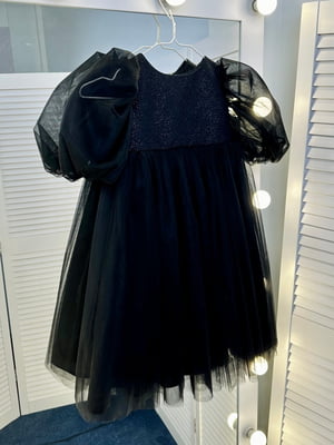 Пишна сукня з глітерним топом чорного кольору | 6941883