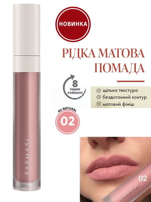 Рідка матова помада 02 Au Natural (4 г) | 6887566