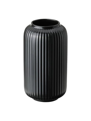 Чорна ребриста ваза | 6942188