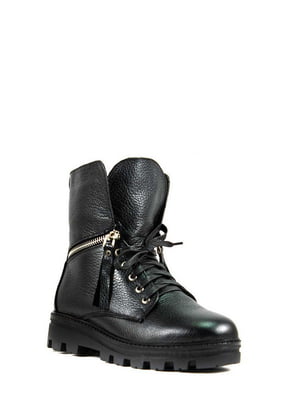 Чорні шкіряні зимові черевики | 6982985