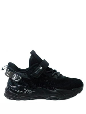 Підліткові чорні кросівки на шнурівці та липучці | 6983570
