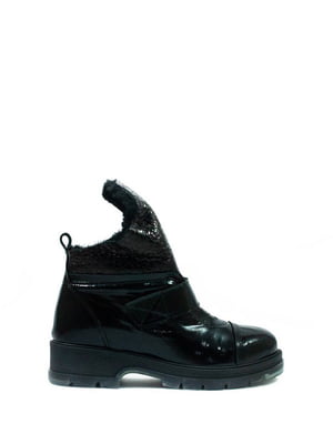 Чорні зимові черевики на липучці | 6983673