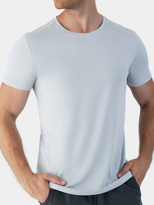 Спортивна світло-сіра футболка з технологіями Quick Dry, UPF 30, Moisture Wicking та 4D Raindrop Cloth | 6989978
