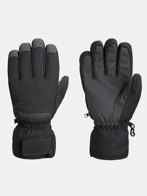 Водовідштовхувальні чорні рукавички з мікрофлісовими вставками | 6990003
