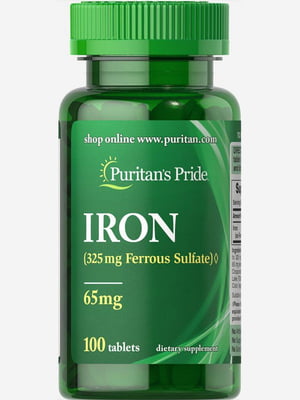 Вітамінна добавка Iron Ferrous Sulfate 65 mg - 100 Tablets | 6995977