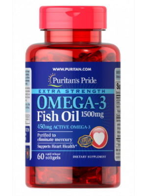 Вітамінна добавка Omega-3 Fish Oil Extra Strength 1500 mg (450 mg Active Omega-3) 60 Softgels | 6996092