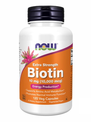 Вітамінна добавка Biotin 10mg (10,000mcg) - 120 vcaps | 6996479