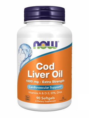 Вітамінна добавка Cod Liver Oil 1000mg - 90 sgels | 6996505