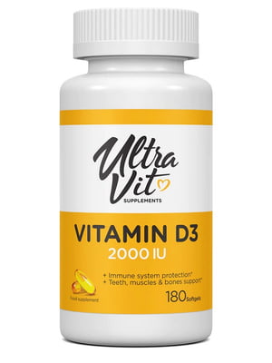 Вітамінна добавка Vitamin D3 2000 IU - 180 softgels | 6996548