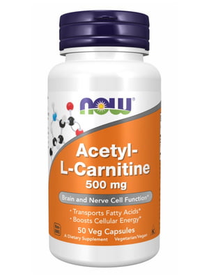 Вітамінна добавка Acetyl L-Carnitine 500mg - 50 vcaps | 6996791