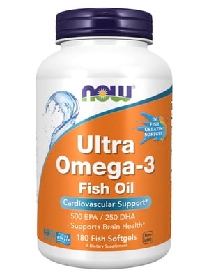 Вітамінна добавка Ultra Omega-3 FO 500/250 Fish Gelatin - 180 Softgels | 6997022