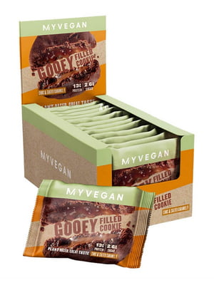 Веганське печиво Vegan Filled Protein Cookie - 12x75g Double Chocolate & Caramel | 6997075