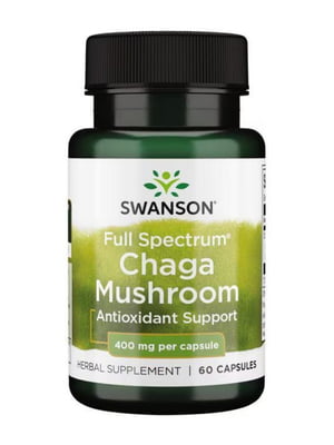 Вітамінна добавка Full Spectrum Chaga Mushroom 400 mg - 60 caps | 6997229