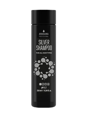 Шампунь «Сріблястий» з Анти жовтим ефектом для всіх типів волосся Silver shampoo for all hair types (250 мл) | 7020852