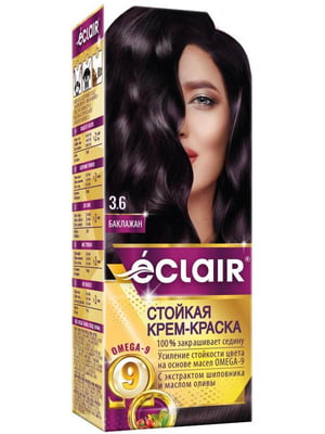 Крем-фарба для волосся Omega-9 Hair Color 3.6 Баклажан | 7038787