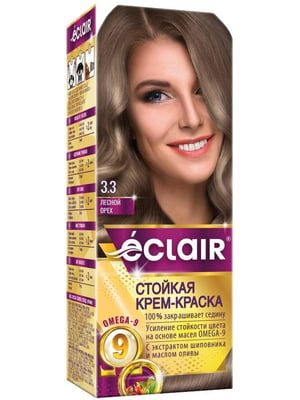 Крем-фарба для волосся Omega-9 Hair Color 3.3 Лісовий горіх | 7038794