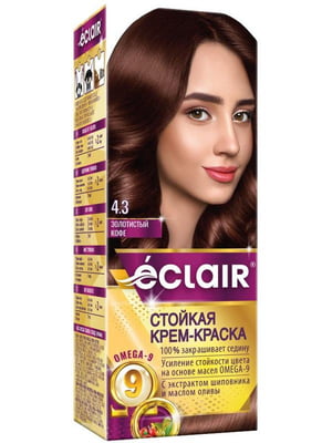 Крем-фарба для волосся Omega-9 Hair Color 4.3 Золотиста кава | 7038798