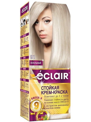 Крем-фарба для волосся Omega-9 Hair Color 9.1 Попелястий | 7038823