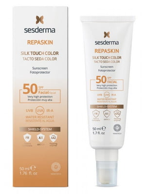 Сонцезахисний тональний крем для обличчя Repaskin Silk Touch Color SPF 50, 50 мл | 7047258