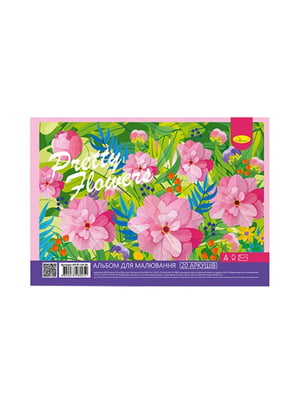 Альбом для малювання, 20 аркушів, 100 г/м2 Pretty flowers | 7058599