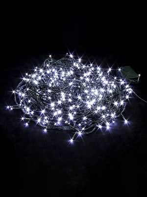 Гірлянда світлодіодна нитка на ялинку біла (35м. 500 LED) від мережі чорний провід | 7067996