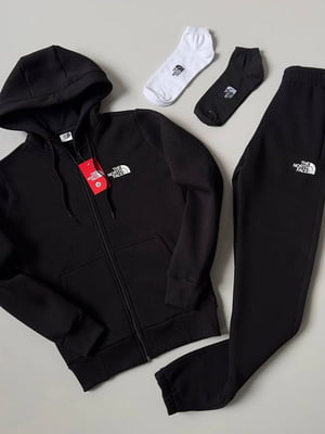 Чорний костюм унісекс THE NORTH FACE: толстовка і джогери+2 пари шкарпеток | 7101653