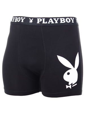 Труси-боксери з трикотажу Playboy чорні | 6644852