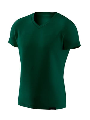 Футболка  Basic V-neck 3XL Темно-зелений | 7114806