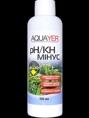 AQUAYER pH/KH мінус 100 мл, засіб для зниження карбонатної жорсткості в акваріумі | 7126137