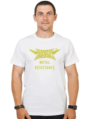 Футболка біла з вишивкою "Metal Resistance, Babymetal es" | 7126931