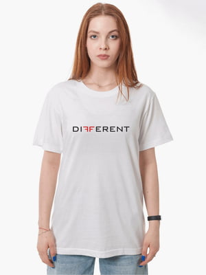 Футболка біла з вишивкою "Different" | 7127081