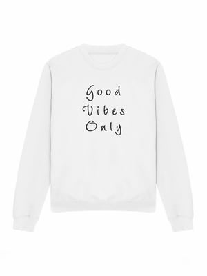 Світшот білий з вишивкою "Good Vibes Only" | 7127107