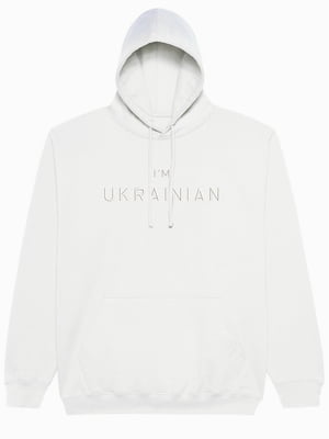 Худі біла з вишивкою "I'm Ukrainian"(w) | 7127549