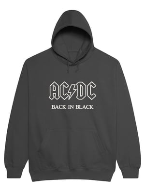 Худі сіра з вишивкою "Back in Black, AC/DC es" | 7127826