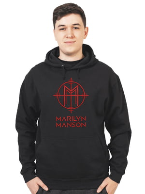 Худі чорна з вишивкою "Symbol, Marilin Manson es" | 7127836