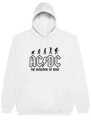 Худі біла з вишивкою "The Evolution Of Rock, AC/DC es" | 7127879