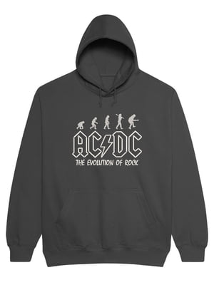 Худі сіра з вишивкою "The Evolution Of Rock, AC/DC es" | 7127880