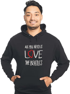 Худі чорна з вишивкою "All You Need Is Love, The Beatles es" | 7127917