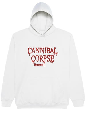 Худі біла з вишивкою "Maniacal, Cannibal Corpse es" | 7127948