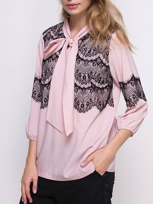 Блуза розовая с декором | 5920363