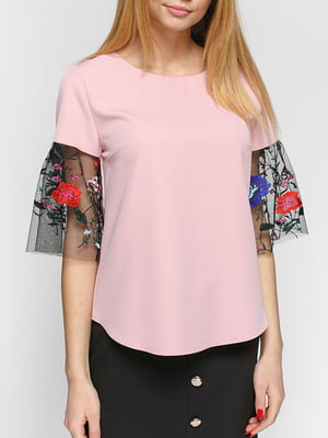 Блуза розовая с вышивкой | 5920561