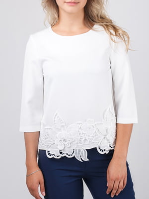 Блуза белая с декором | 5920229