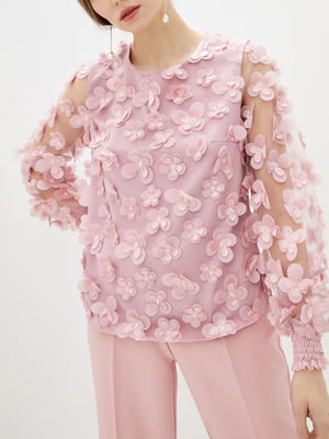 Блуза розовая с декором | 5920965