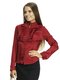 Блуза красно-бордовая с оборками | 990370 | фото 3