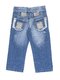 Капри синие джинсовые с эффектом потертых | 1076935 | фото 2