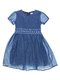 Сукня синя з ажурним оздобленням і декором | 1039099