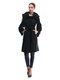 Пальто черное с отделкой и поясом-завязкой | 1370624