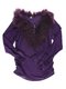 Блуза фіолетова з хутряним коміром | 1523945