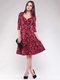 Платье черно-красное в цветочный принт | 1574528