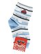 Шкарпетки біло-блакитні з смужками і написами | 1594012